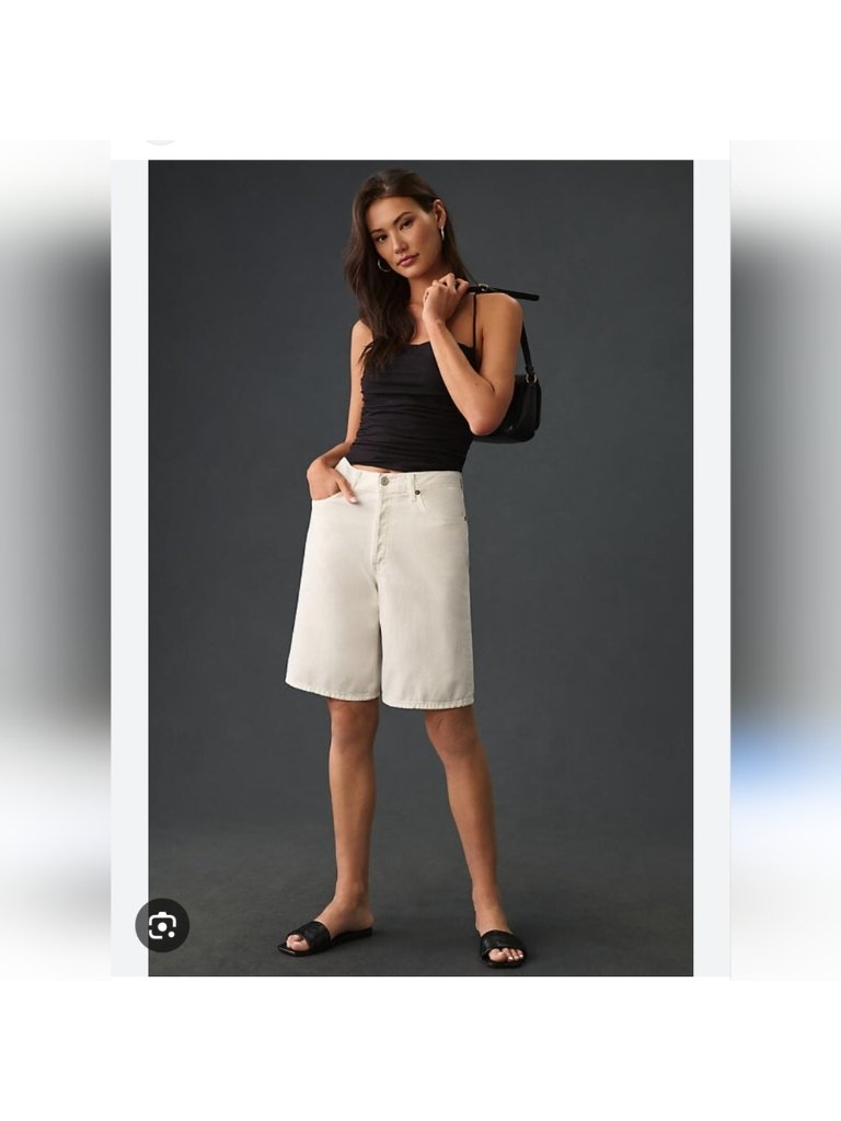 Agolde White Denim Jorts Shorts